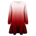 thumbnail image 5 of Annhoo Sweatshirt Dresses Women Fall Fashion Gradient Colour Crewneck Mini Dress Long Sleeve Pleated Dress, 5 of 6
