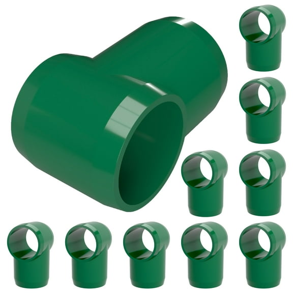 FORMUFIT PVC Fitting, Slip Slip Tee Hinge, Furniture Grade, 1/2” Size, Green, 10-Pack (F012STE-GR-10)