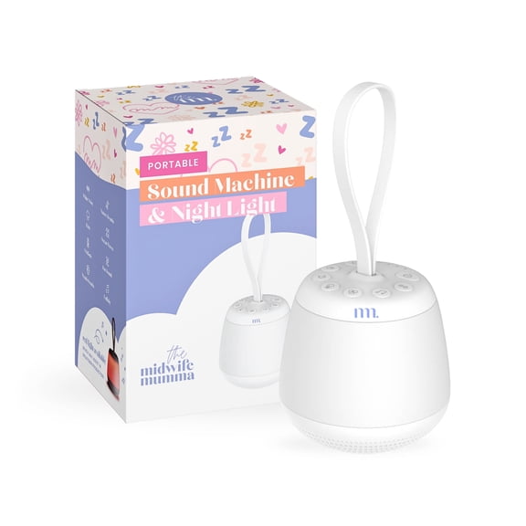 The Midwife Mumma Portable Baby Sound Machine with Red Night Light and Noise Machine for Baby Sleeping with Soothing Sounds and Timer