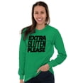 thumbnail image 3 of Extra Gluten Please Foodie Love Carbs Long Sleeve TShirt Men Women Brisco Brands M, 3 of 6