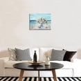 thumbnail image 2 of Flowers Wall Art Bathroom Canvas Wall Decor Ocean Beach Canvas Pictures White Daisy Floral in Vase Artwork Conch Coastal Seascape Painting for Living Room Bedroom Office Decor 12x16, 2 of 6