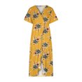 thumbnail image 5 of Lenago Plus Size Summer Dresses for Women 2026 Boho Flower Print High Low Maxi Dress V-Neck Short Sleeve Dresses for Party Casual, 5 of 6