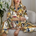 thumbnail image 6 of Hirioo Watercolor Dogs for Women's Pajama Sets 2 Piece Pjs Women's Long-Sleeved Pajama Set Button Down Sleepwear,S-XXL-Large, 6 of 7