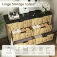 thumbnail image 5 of YINGYING 6 Drawer Dresser for Bedroom, Modern Wooden Wide Chest of Drawers with Deep Drawers Metal Rounded Corner Design Clothes Storage Cabinet, 5 of 10