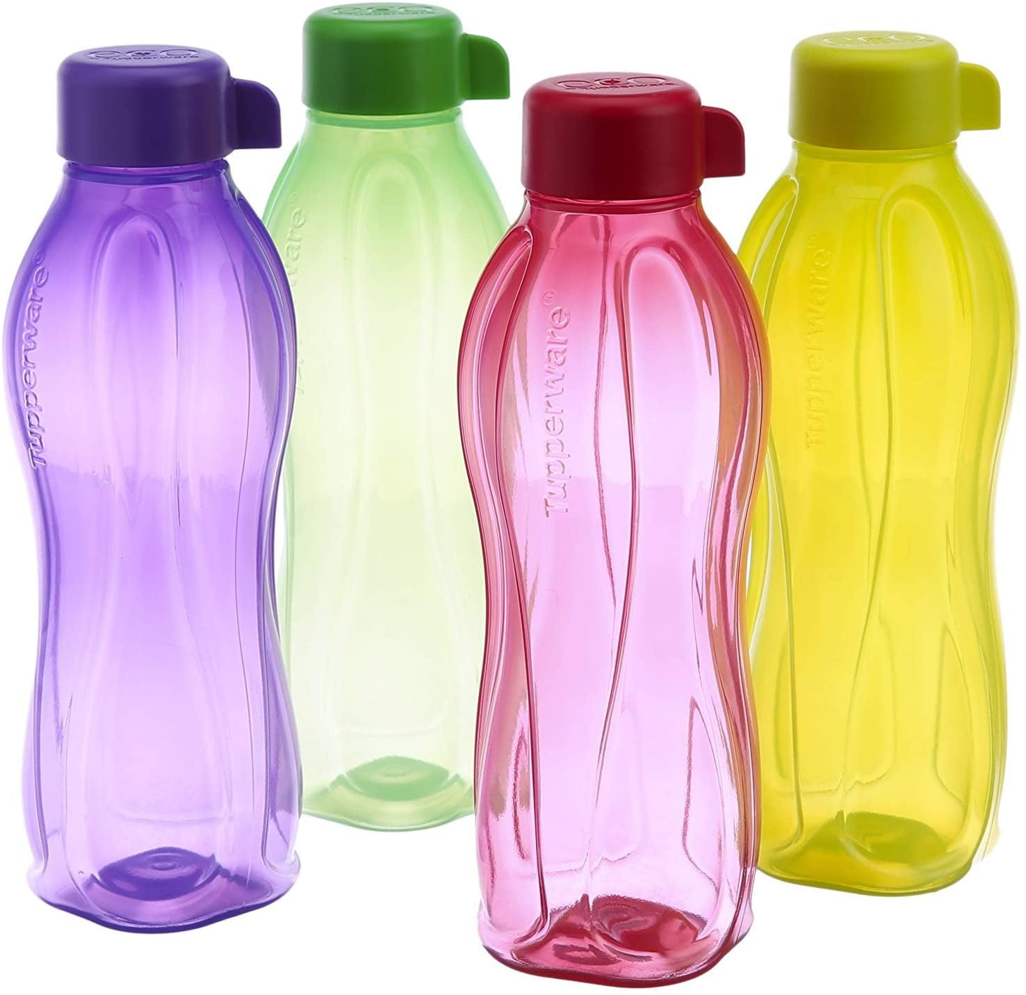 Pygmalion tilgive mekanisme Tupperware Aquaslim Water Bottle Set, 500ml, Set of 4 (B.5L) Colors May  Vary - Walmart.com