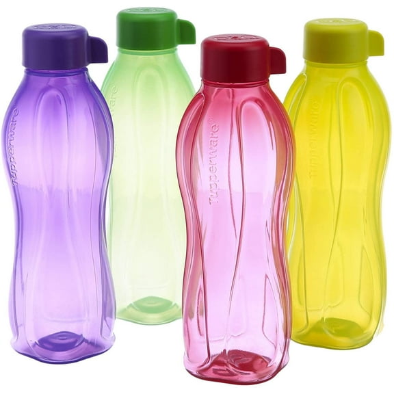 Tupperware Aquaslim Water Bottle Set, 500ml, Set of 4 (B.5L) Colors May Vary