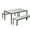 White, variant on Benzara Anodized Aluminum Table And Bench Set - Set of 3-Color:White