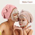 thumbnail image 2 of 2 Pack Microfiber Hair Drying Towels Super Absorbent Turban Hair Towel Cap Head Wrap With Bow Bath Bubble Kids Bubble Bath Products Top Beauty Products for Women Bath for Boys 10years Old Bath Things, 2 of 9