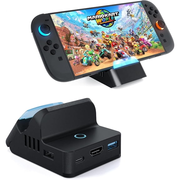 Docking Station for Nintendo Switch 2, Portable TV Dock with 4K@60Hz HDMI Output, 60W PD Charging, USB 3.0 & USB 2.0 Ports