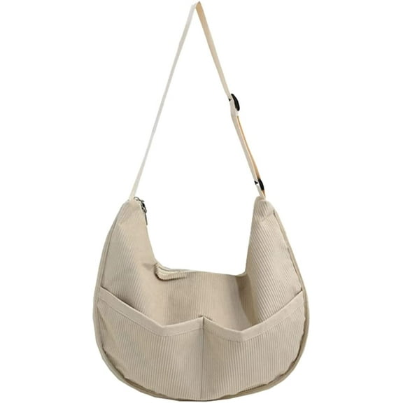 CoCopeaunts Women Men Vintage Messenger Bag Shoulder Bag Large Capacity Corduroy Bag Tote Hobo Bag for School Shopping Travel