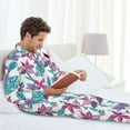 thumbnail image 6 of Picia Hawaiian Style Pattern Men’s Long-Sleeve Sleepwear Set - Soft 2-Piece Loungewear with Pockets, Comfy PJs for Relaxing Nights-Large, 6 of 7