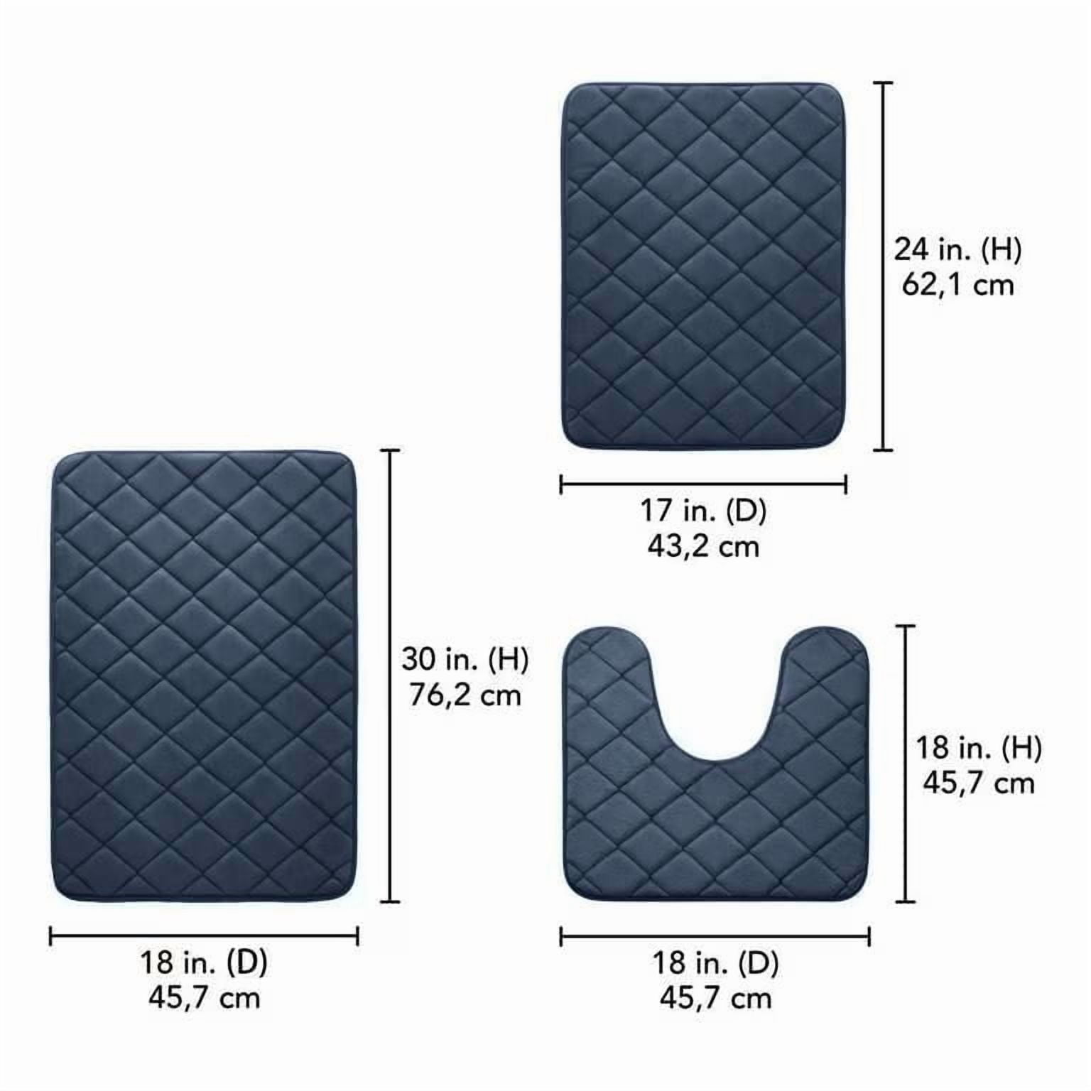 Mainstays Memory Foam Bath Mat Set, 3-piece set