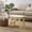 Summer Sand and Natural Beige, variant on LEDREM Padded Foot Stool Ottoman with Solid Wood Frame, Curved Cushion Footrest for Under Desk, Living Room, Slate Gray and Brown