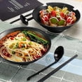 thumbnail image 5 of 2 sets salad bowls, ramen soup bowls, porcelain mixing bowls set (with chopsticks and spoons), 5 of 5