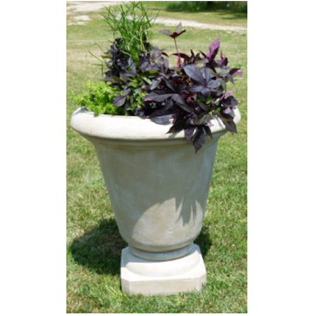 Set Of 2 Mocha Finished Outdoor Patio Garden Genoa Urn Planters 30