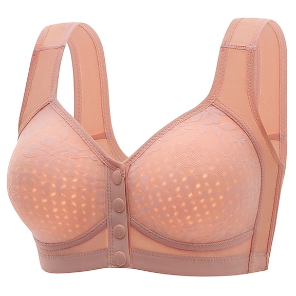 Ayfxijin Bras for Women No Underwire,Women's Solid Color Steel Ring Oversized Gathering Underwear Daily Bra