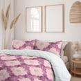 thumbnail image 2 of Ambesonne Floral Down Alternative Quilt Comforter, Checkered Rose Square Print, Full, Rose Pale Fuchsia, 2 of 5