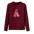 thumbnail image 4 of VKOYWKM Breast Cancer T-Shirts for Women Breast Cancer Awareness Tshirt Long Sleeve Pink Ribbon Graphic Tees Cancer Fight Crew Neck Sweatshirt Tee Tops, 4 of 4
