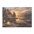 thumbnail image 2 of Toilet Rug Rectangle Bathroom Rugs Non-Slip Soft Plush Machine Washable Contour Bath Mat Lake House Campfire Boat 24x16, 2 of 9