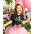 thumbnail image 2 of Birthday Girl Youth Crown Youth Kids T-Shirt Small Black, 2 of 5