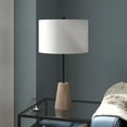 thumbnail image 3 of Evelyn&Zoe Killian 25.5" Modern Metal and Wood Table Lamp with White Drum Fabric Shade, 3 of 7