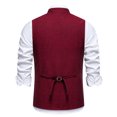 thumbnail image 6 of VNKIDY Men Outerwear Vests Classic Retro Stand Collar Sleeveless Vest Solid Color Button Gilet For Formal Casual Layered Vest Garment Athletic Outerwear, 6 of 9