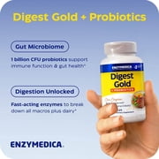 Enzymedica Digest Gold + Probiotics, Digestive Enzyme Supplement for Women & Men, Enzyme and Probiotic Supplement for Digestion, Gut Health Support, Helps Gas & Bloating, Vegetarian - 90 Capsules