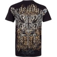 thumbnail image 2 of Sakkas Sword and Griffin Metallic Silver Embossed Cotton Mens Fashion T-shirt - Black / XX-Large, 2 of 2