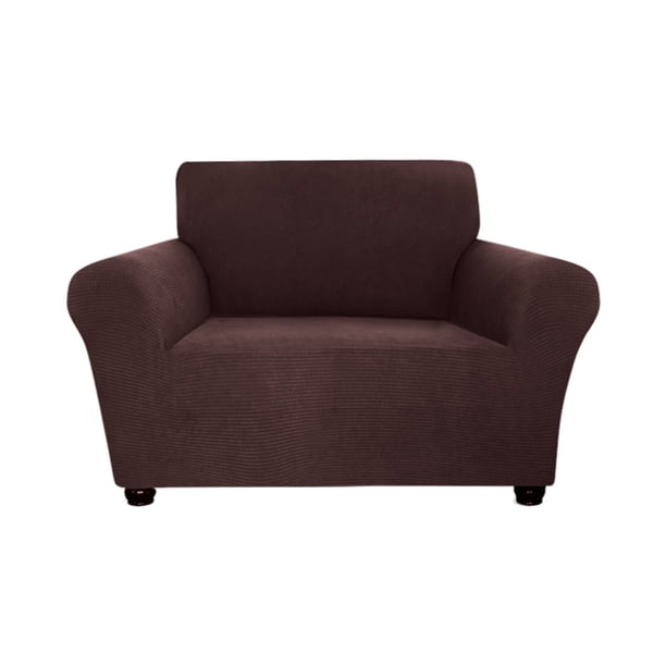 Funda de sofá Irfora Sofá elástico Funda de deslizamiento Spandex Sofá suave antideslizante Funda de sofá 1 asiento Lavable para sala de estar Niños Mascotas (Café) Irfora Funda de sofá