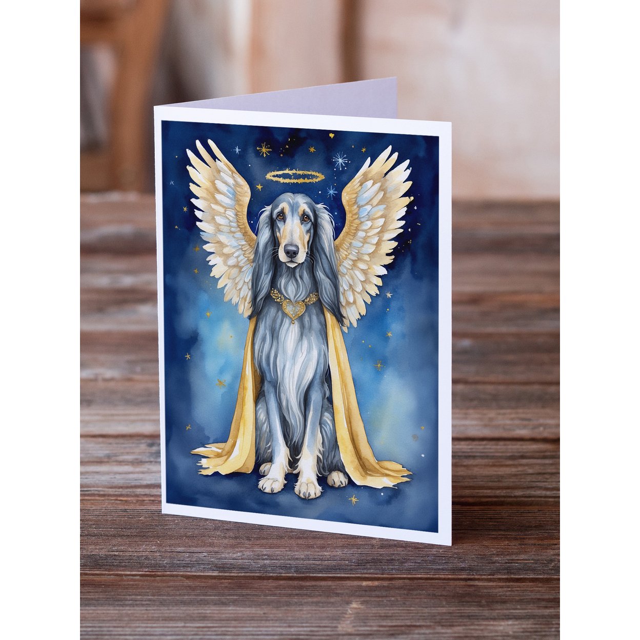 Afghan Hound My Angel Greeting Cards Pack of 8 7 in x 5 in