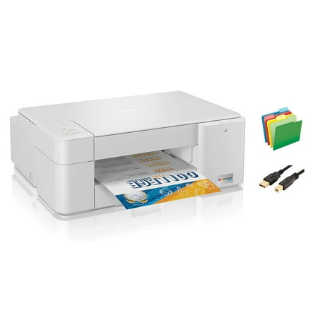 Brother MFC J12 series, All-in-One Color Inkjet Printer, Print, Copy, Scan, 1200 x 6000 dpi, 16 ppm, Voice Control, 150 Sheets, Wireless, With NSSDC Printer Cable and File Folders