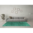thumbnail image 3 of Ahgly Company Machine Washable Indoor Rectangle Oriental Turquoise Blue Industrial Area Rugs, 2' x 3', 3 of 4