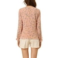 thumbnail image 3 of INSPIRE CHIC Floral Blouse for Women's Square Neck Ruffle Casual Long Sleeve Top Pink M, 3 of 5