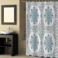 thumbnail image 2 of Fabric Shower Curtain, Retro Abstract Ethnic Style N Flowers Shower Curtains with 12 Hooks Waterproof Machine Washable Bath Curtains for Bathroom, 72 x 96in, 2 of 6