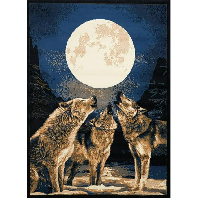 United Weavers 910 02660 58 5 ft. 3 in. x 7 ft. 2 in. Legends Howling Moon Area Rug, Multicolor