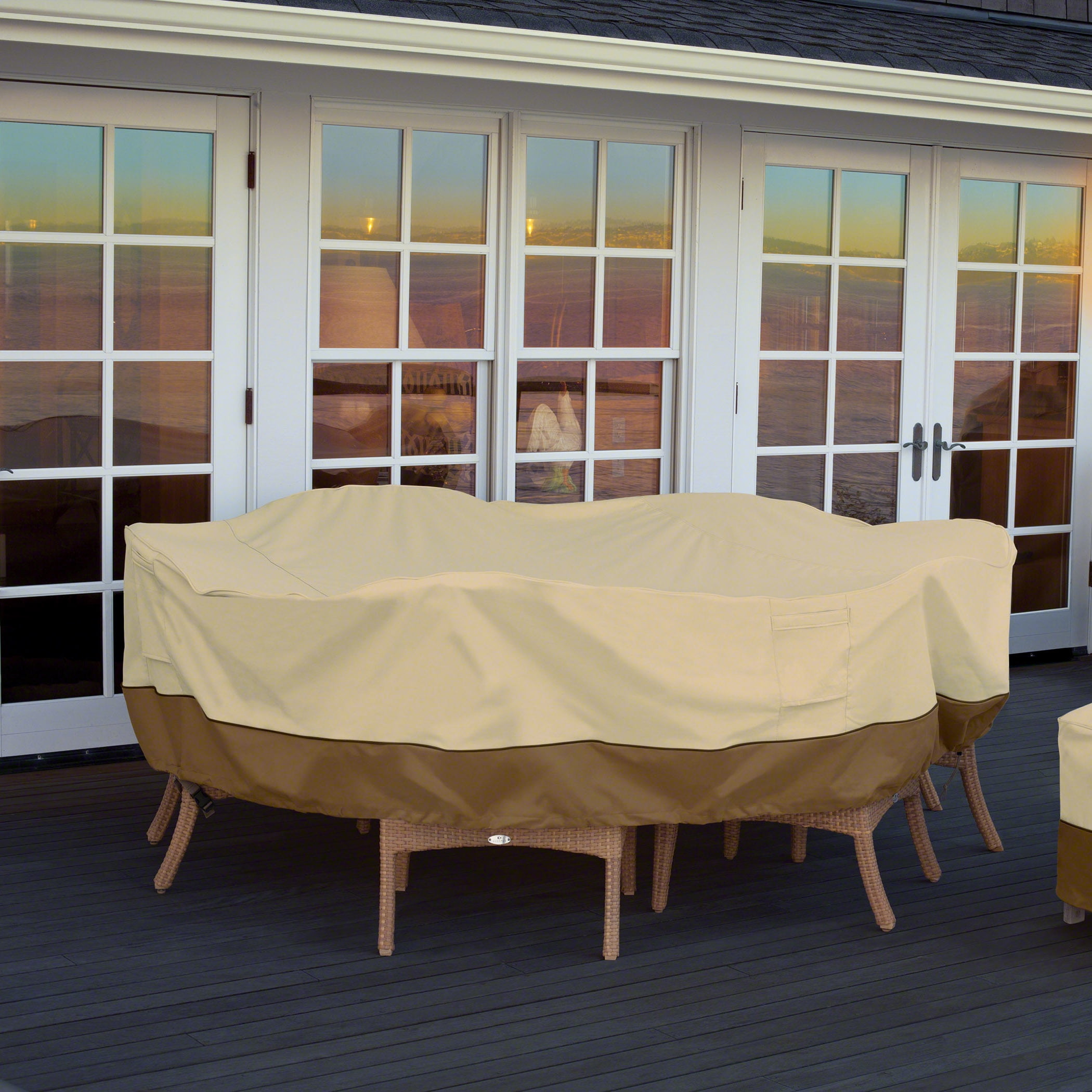 Classic Accessories Veranda Rectangular/Oval Patio Table & Chair Set Cover Medium 