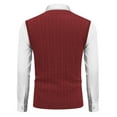 thumbnail image 2 of COOFANDY Men's Sweater Vest V Neck Slim Fit Cable Knitted Sleeveless Pullover Sweater Burgundy, 2 of 6