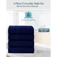 thumbnail image 2 of Casa Platino Bath Towels 4 Pack - Soft & Highly Absorbent 100% Cotton Towels for Gym, Hotel, Spa & Everyday Use - Navy, 2 of 8