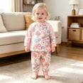 thumbnail image 6 of 18-24 Months Baby Girl Clothes Toddler Girl Outfits Shirt Pants Cute Infant Outfit Set Baby Girl Fall Winter Clothes Girls' Fall/winter Cute Casual Warm Fleece Thick Pink, 6 of 6