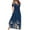 Dark Blue, variant on Mefallenssiah Fall Fashion Women Casual Comfortable off Shoulder Pocket Short Sleeve V-Neck Ankle Dress