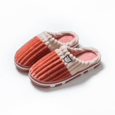 

Slippers for Womens Warm Memory Foam Anti-Slip House Shoes Comfortable Cotton Slippers Home Bedroom（5-5.5）