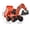 Orange, variant on Clearance! 2-in-1 Backhoe Loader Toy for Kids, Pull Back Construction Vehicle Truck Toy with Movable Excavator Arm & Tilt Dump Bed, ABS Plastic Engineering Truck, Pretend Play Gift for Boys Ages 3+