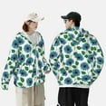 thumbnail image 6 of Balery Blue Sunflowers Men's Women's UPF 50+ Sun Protection Lightweight Hoodie Performance Long Sleeve Shirt for Fishing Running-Large, 6 of 9