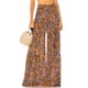 thumbnail image 1 of VISgogo - Pantalones palazzo con cinturón para mujer, pantalones de playa sueltos bohemios de cintura alta con estampado floral/a cuadros/cachemira VISgogo moda, 1 of 6