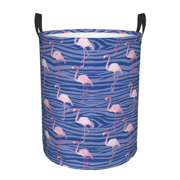 Fotbe Flamingo Cesto de Ropa con Asas, Cesto Impermeable de Gran Capacidad, Bolsa de Lavado para Dormitorio, Cesto de Ropa con Ruedas y Asas-Small
