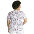 thumbnail image 3 of Tooniforms Scrubs Top For Women Rounded Print V-Neck TF786, 3 of 7