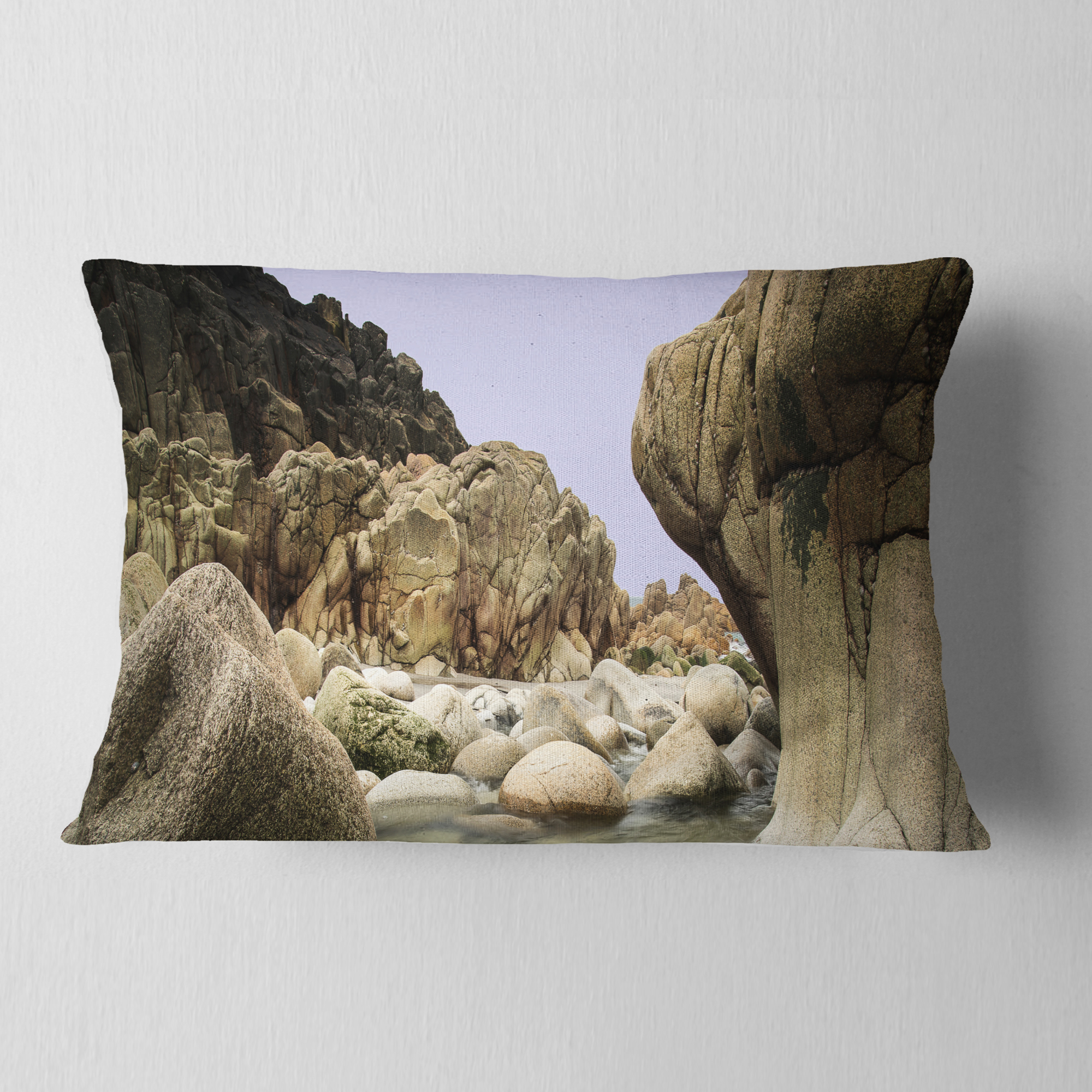 Designart 12" x 20" Multi-color Polyester Throw Pillow