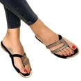 thumbnail image 2 of CEHVOM Summer Flat Bottom Shoes Rhinestone Flip-flops Women Flip Flops Casual Slippers, 2 of 4