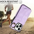 thumbnail image 7 of Dteck for iPhone 11 Pro Max Case with Card Holder, Retro PU Leather Wallet Case with Rotating Ring Kickstand, Slim Back Protective Cover Case for iPhone 11 Pro Max,Purple, 7 of 7