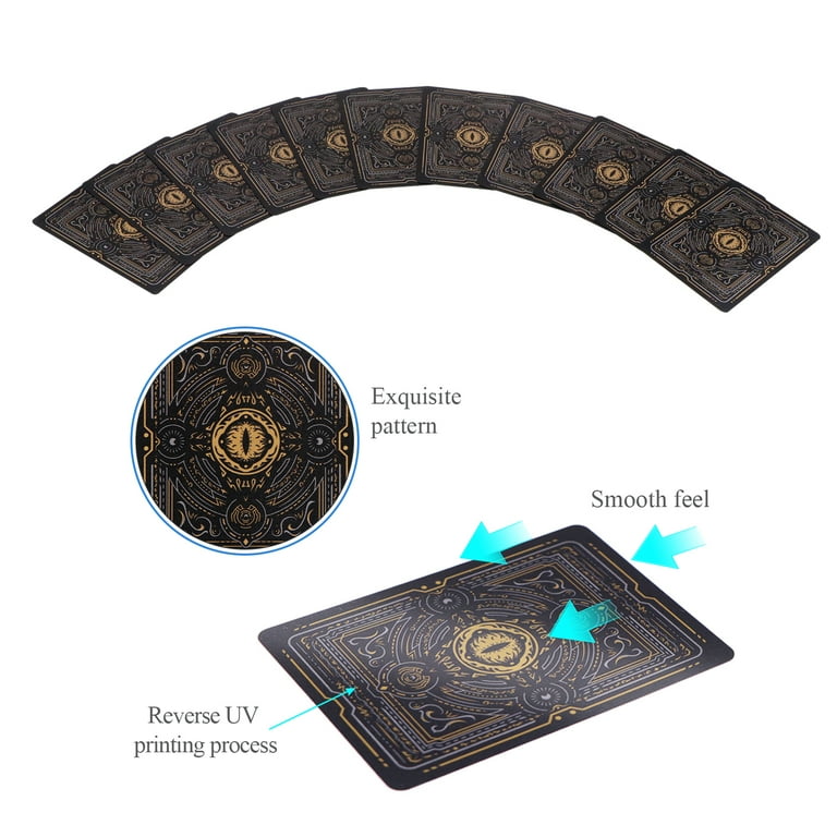 WJPC Waterproof Plastic Playing Cards, Black Dragon Design